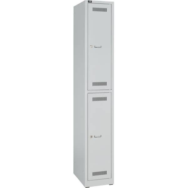 Bisley Garderobenschrank LIGHT, 1 Abteil 300 à 2 Fächer, Farbe lichtgrau