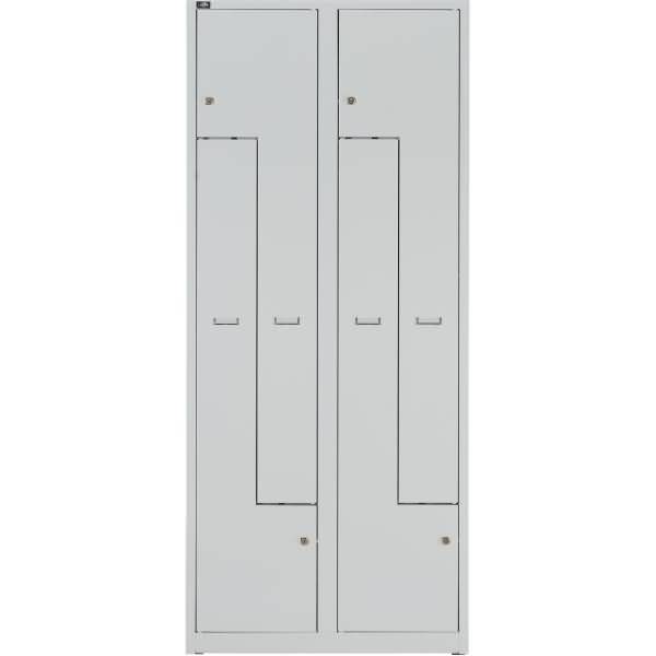 Bisley Z Garderobenschrank LIGHT, 2 Abteile für 4 Nutzer, lichtgrau
