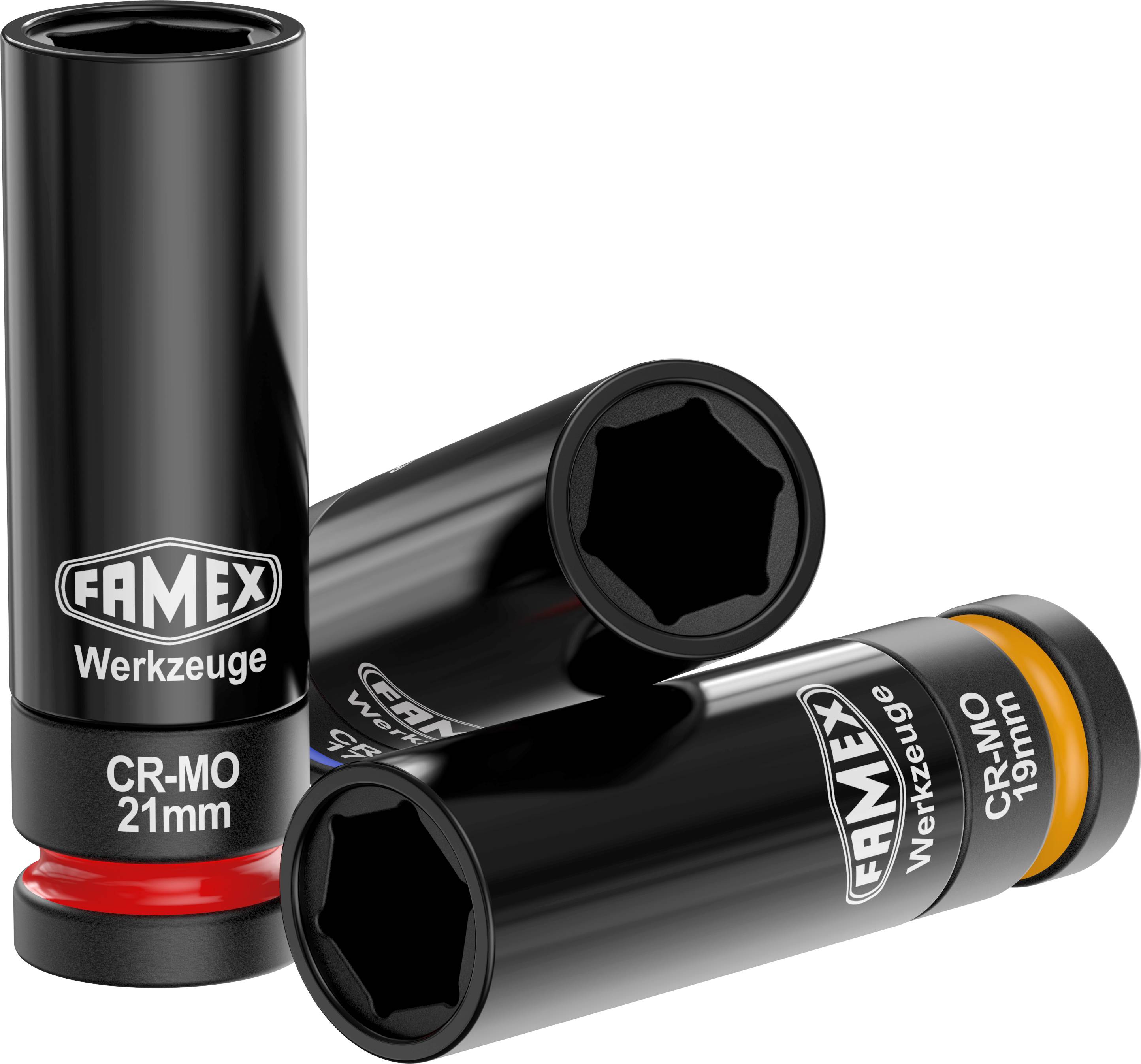 FAMEX 10886-3N Drehmomentschlüssel Set 1/2 Zoll (12,5mm) 30-210 Nm - mit Spezial-Einsätze für Radschrauben