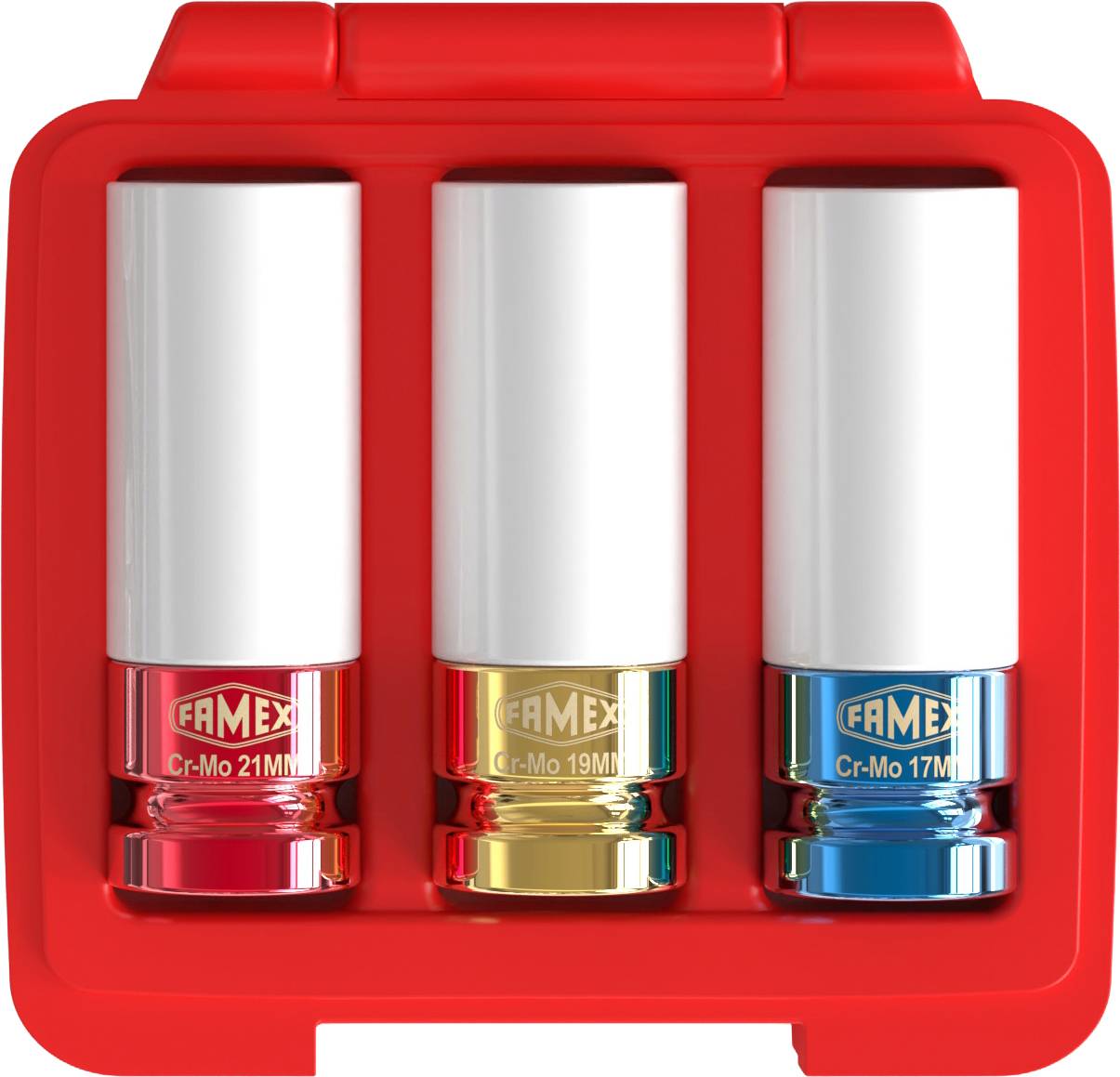 FAMEX 10905 Drehmomentschlüssel Set 1/2 Zoll (12,5mm) 30-210 Nm – Radwechsel Satz mit Gelenk-Drehgriff