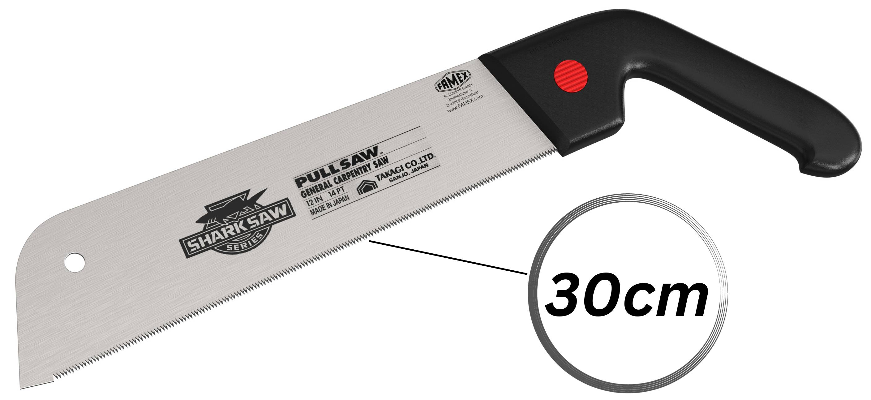 FAMEX Japansäge 5505 - 300mm – Qualitative Profi Handsäge – 14 Zähne pro Zoll