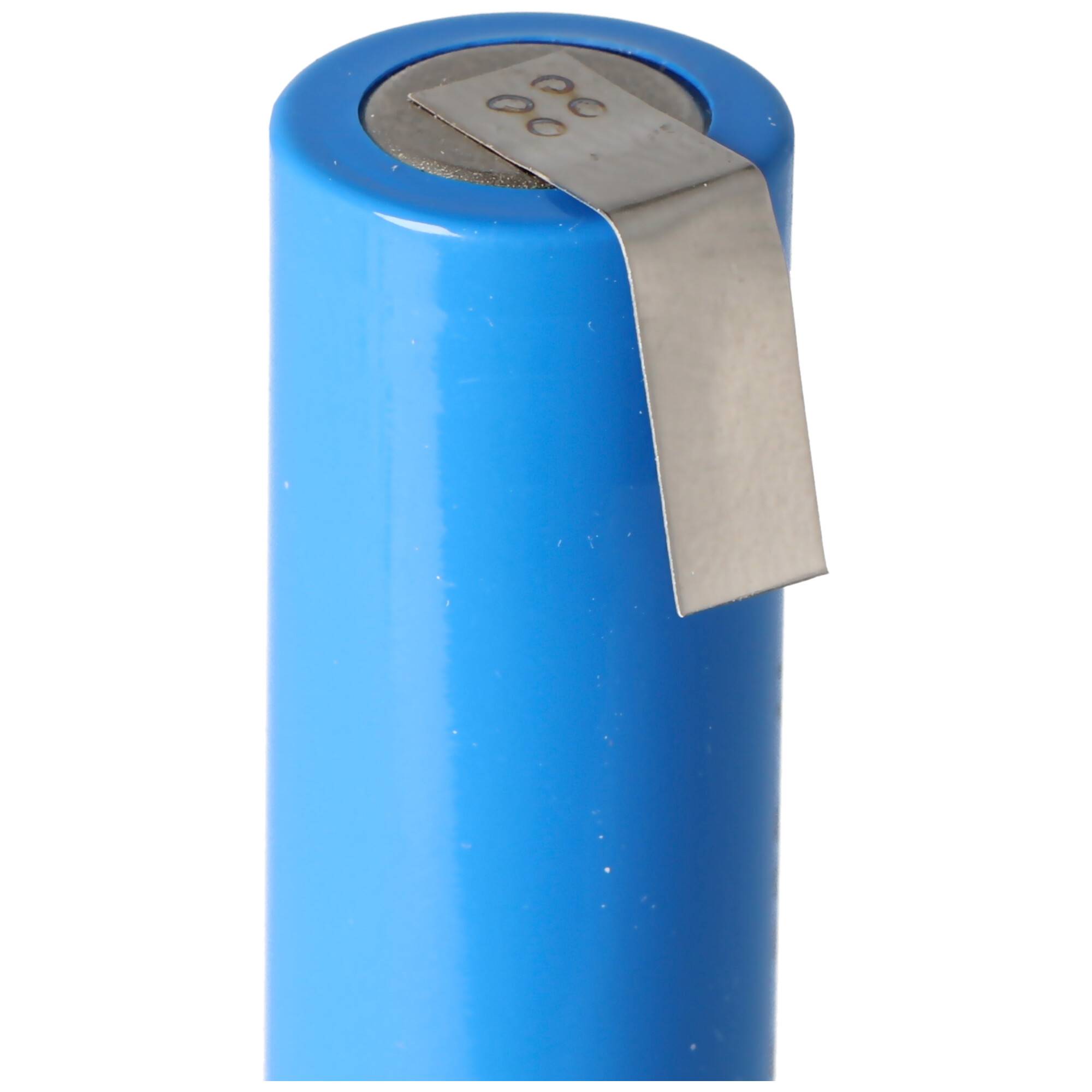 3,2 Volt Solar Akku Lithium IFR 14500 AA 600mAh LiFePo4 Akku mit Kopf ungeschützt 14,2 x 50,6mm, mit Lötfahnen in U-Form