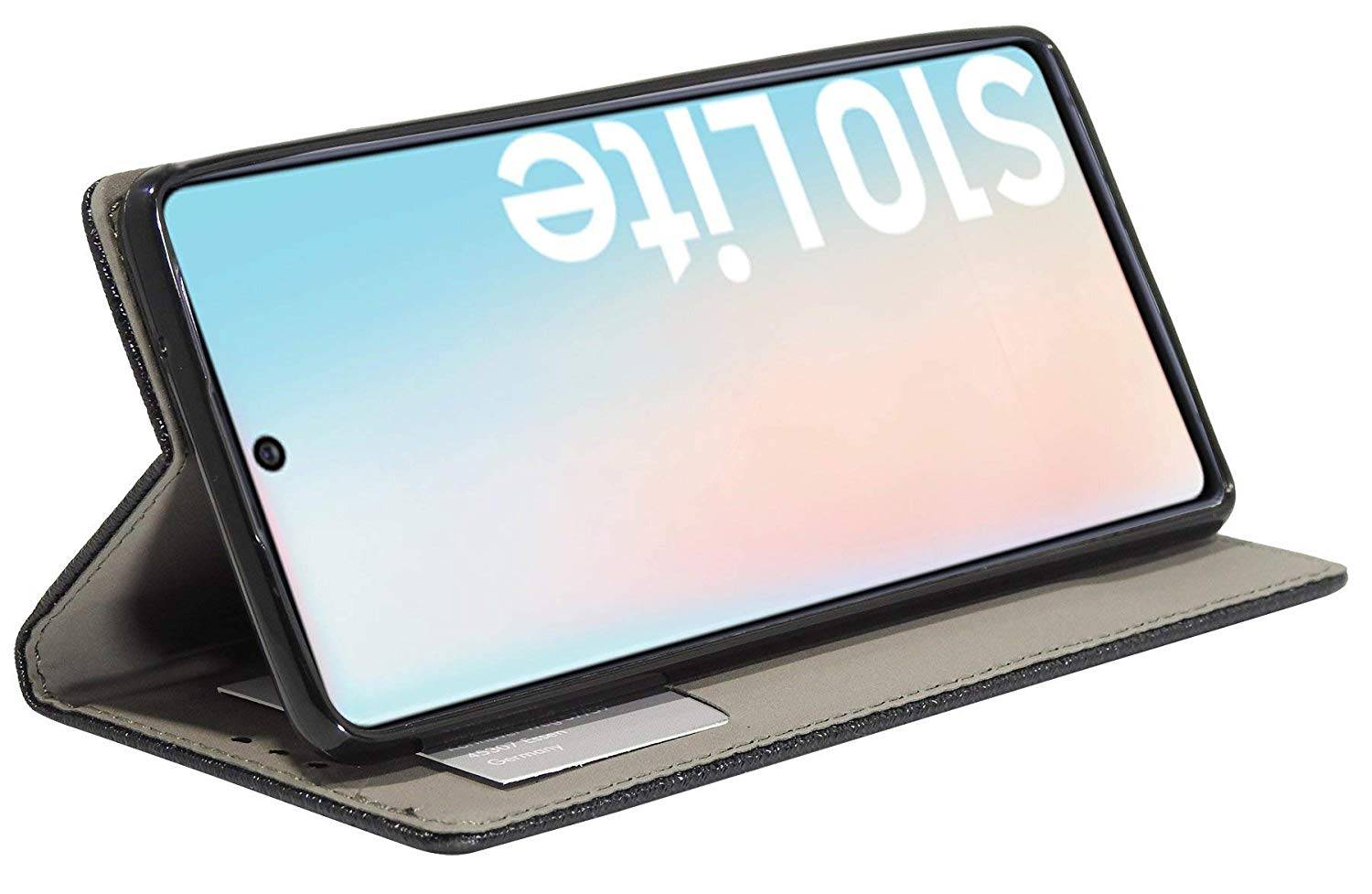 cofi1453 Buch Tasche "Smart" SAMSUNG GALAXY S10 LITE ( G770F ) Handyhülle Schutzhülle Standfunktion Kartenfach Schwarz