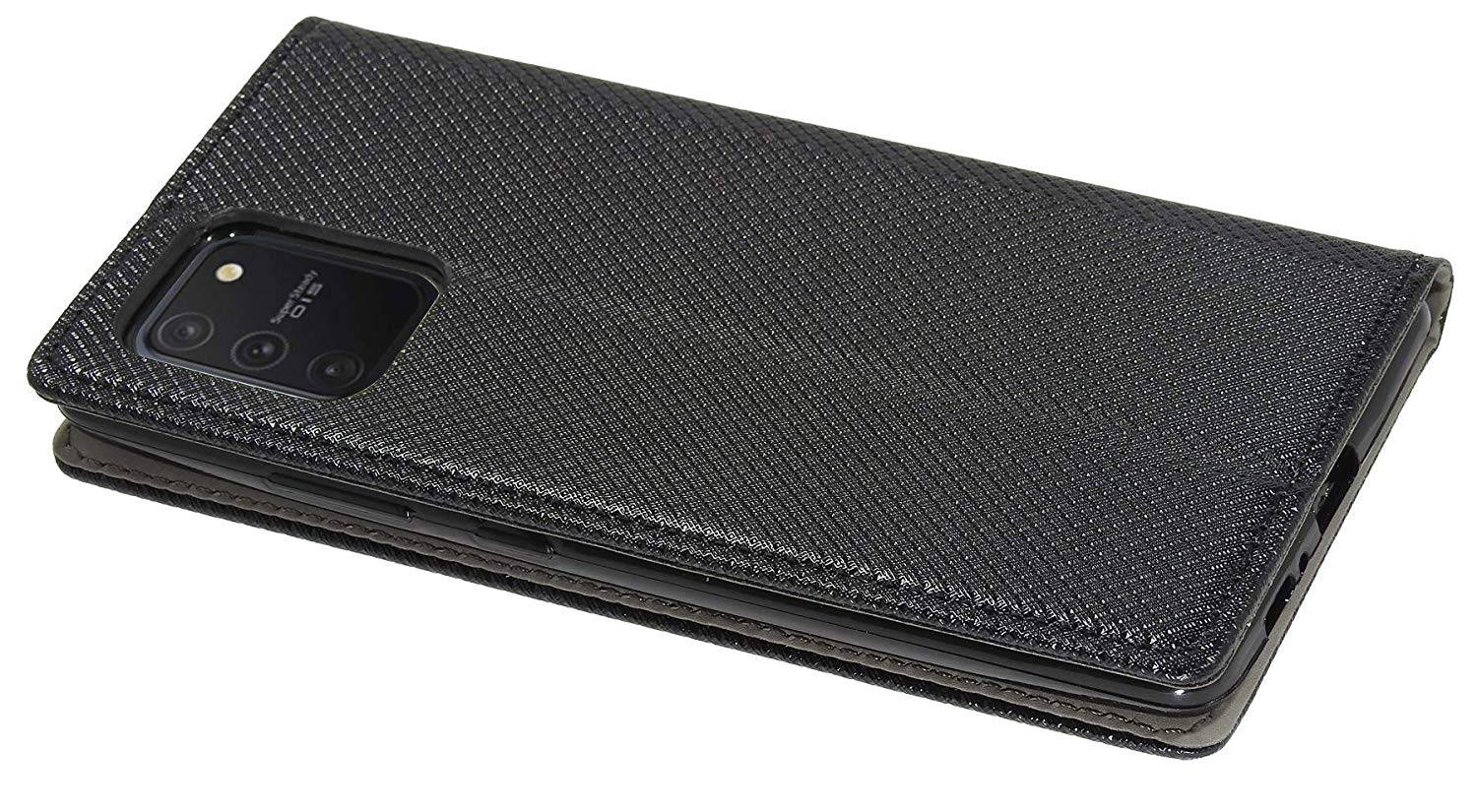 cofi1453 Buch Tasche "Smart" SAMSUNG GALAXY S10 LITE ( G770F ) Handyhülle Schutzhülle Standfunktion Kartenfach Schwarz