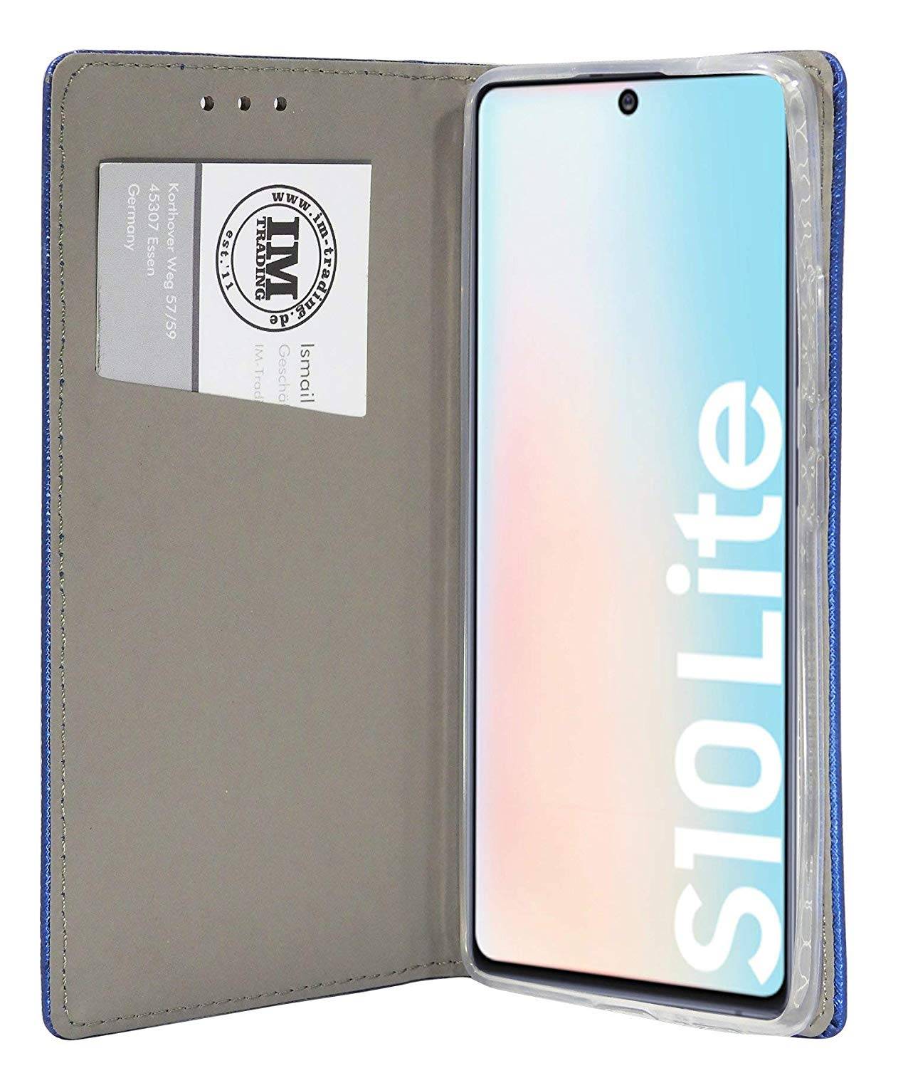 cofi1453 Buch Tasche "Smart" SAMSUNG GALAXY S10 LITE ( G770F ) Handyhülle Schutzhülle Standfunktion Kartenfach Blau