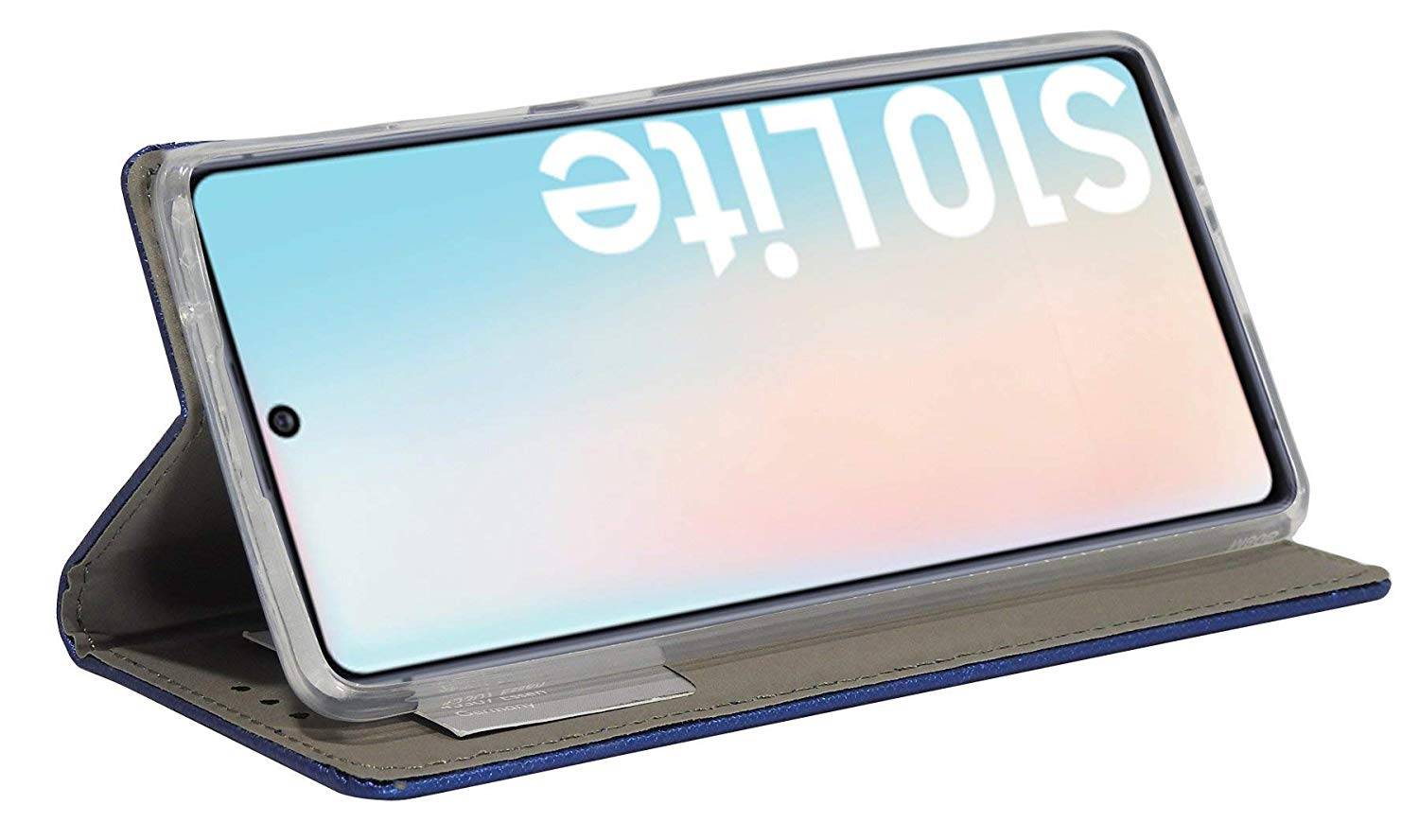 cofi1453 Buch Tasche "Smart" SAMSUNG GALAXY S10 LITE ( G770F ) Handyhülle Schutzhülle Standfunktion Kartenfach Blau