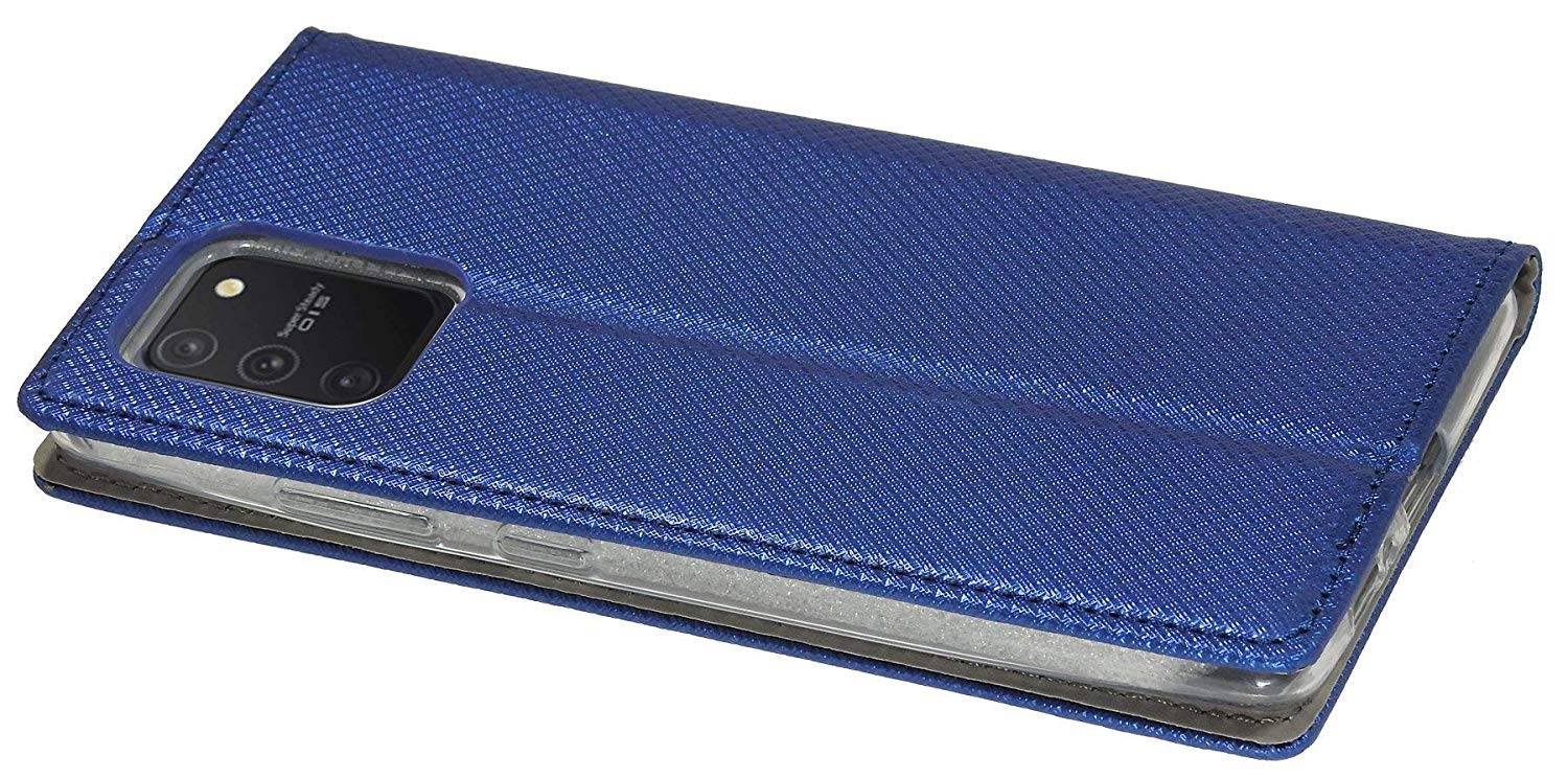 cofi1453 Buch Tasche "Smart" SAMSUNG GALAXY S10 LITE ( G770F ) Handyhülle Schutzhülle Standfunktion Kartenfach Blau