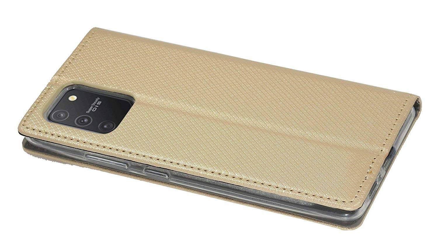 cofi1453 Buch Tasche "Smart" SAMSUNG GALAXY S10 LITE ( G770F ) Handy Hülle Schutzhülle Standfunktion Kartenfach Gold
