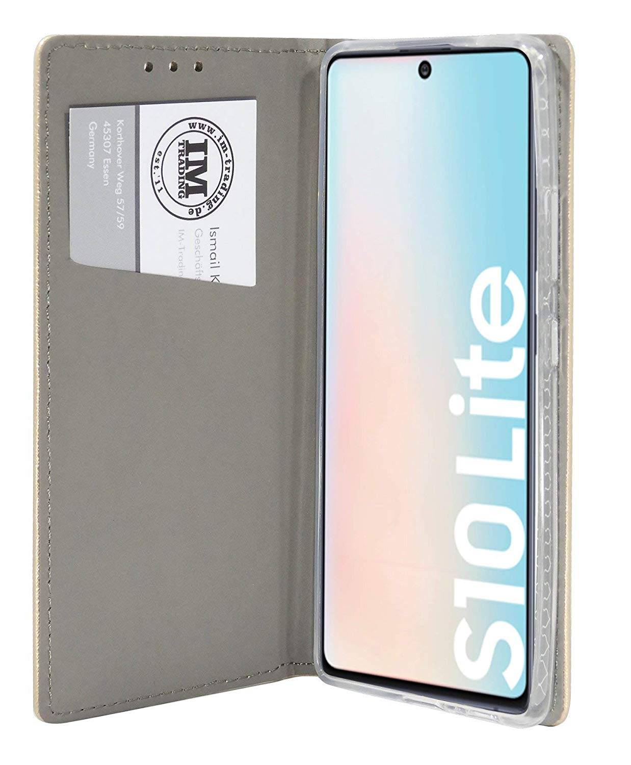 cofi1453 Buch Tasche "Smart" SAMSUNG GALAXY S10 LITE ( G770F ) Handy Hülle Schutzhülle Standfunktion Kartenfach Gold