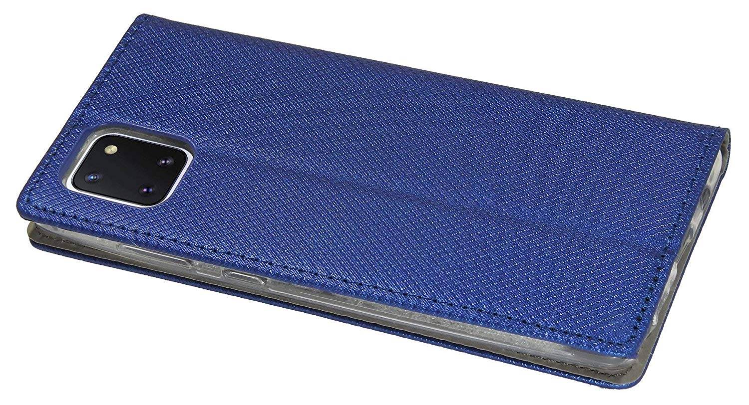 cofi1453 Buch Tasche "Smart" SAMSUNG GALAXY NOTE 10 LITE (N770F) Handy Hülle Schutzhülle Standfunktion Kartenfach Blau