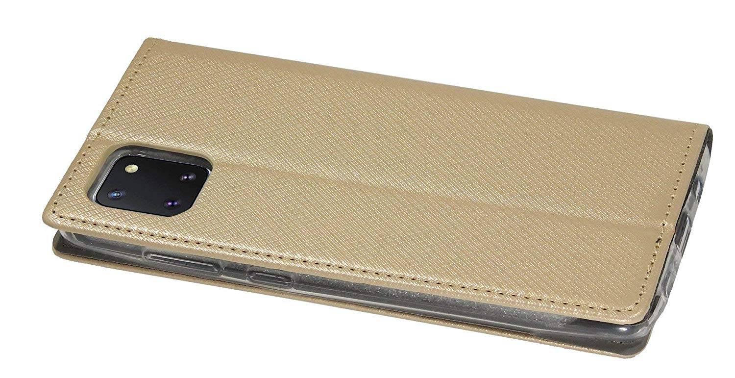 cofi1453 Buch Tasche "Smart" SAMSUNG GALAXY NOTE 10 LITE ( N770F ) Handyhülle Schutzhülle Standfunktion Kartenfach Gold