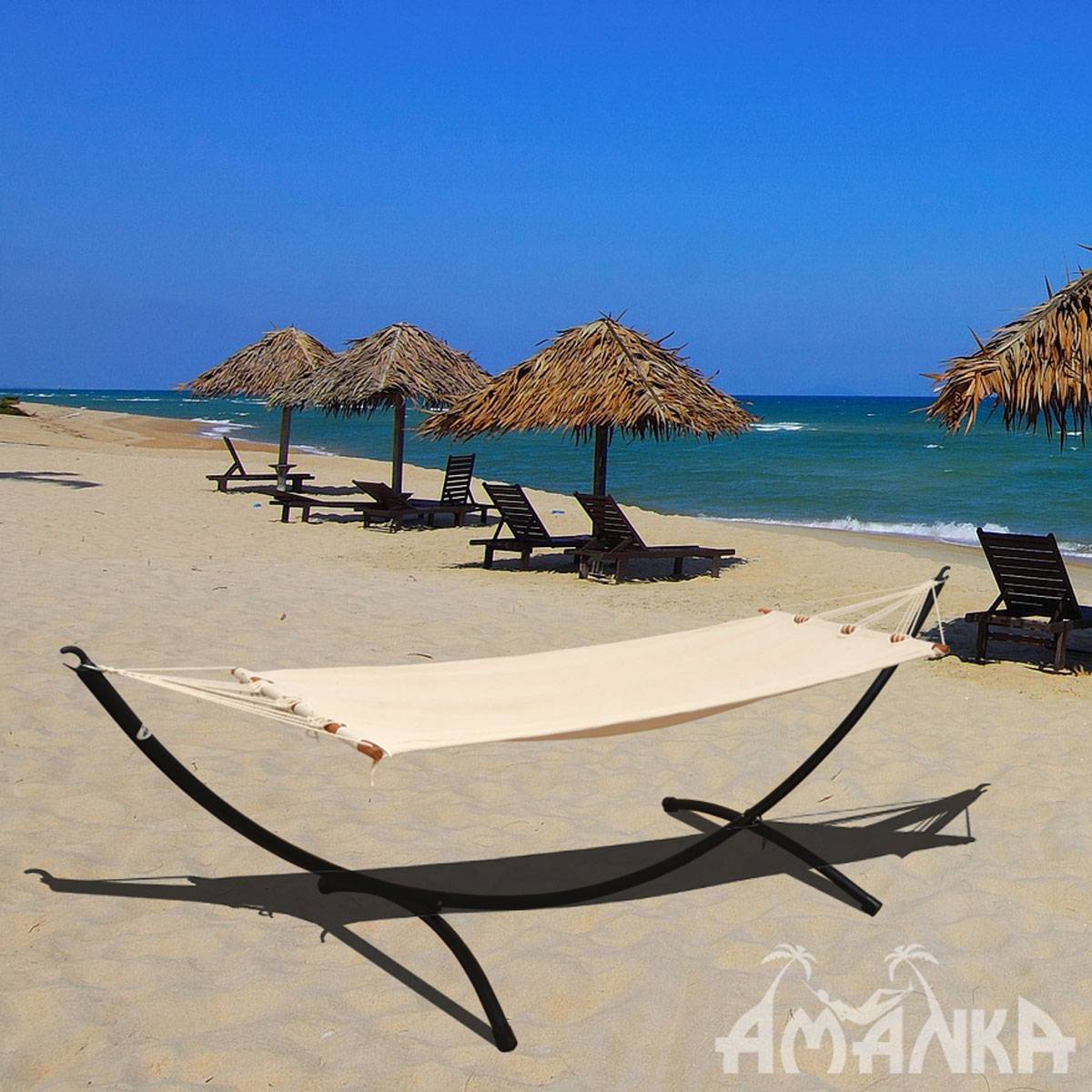 Outdoor Hängematte mit Gestell - 300cm Hängemattengestell 190x80 Stabhängematte