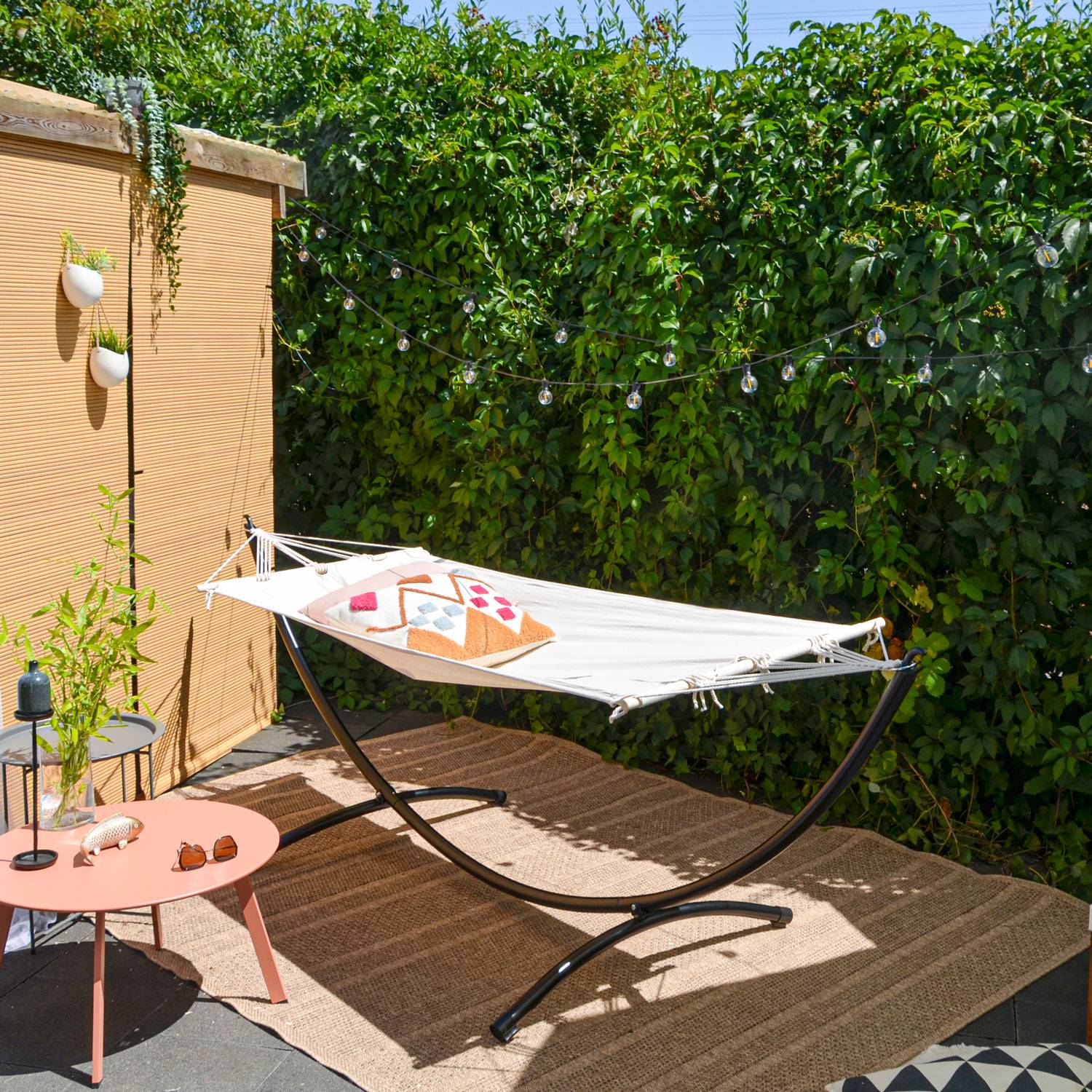 Outdoor Hängematte mit Gestell - 300cm Hängemattengestell 190x80 Stabhängematte