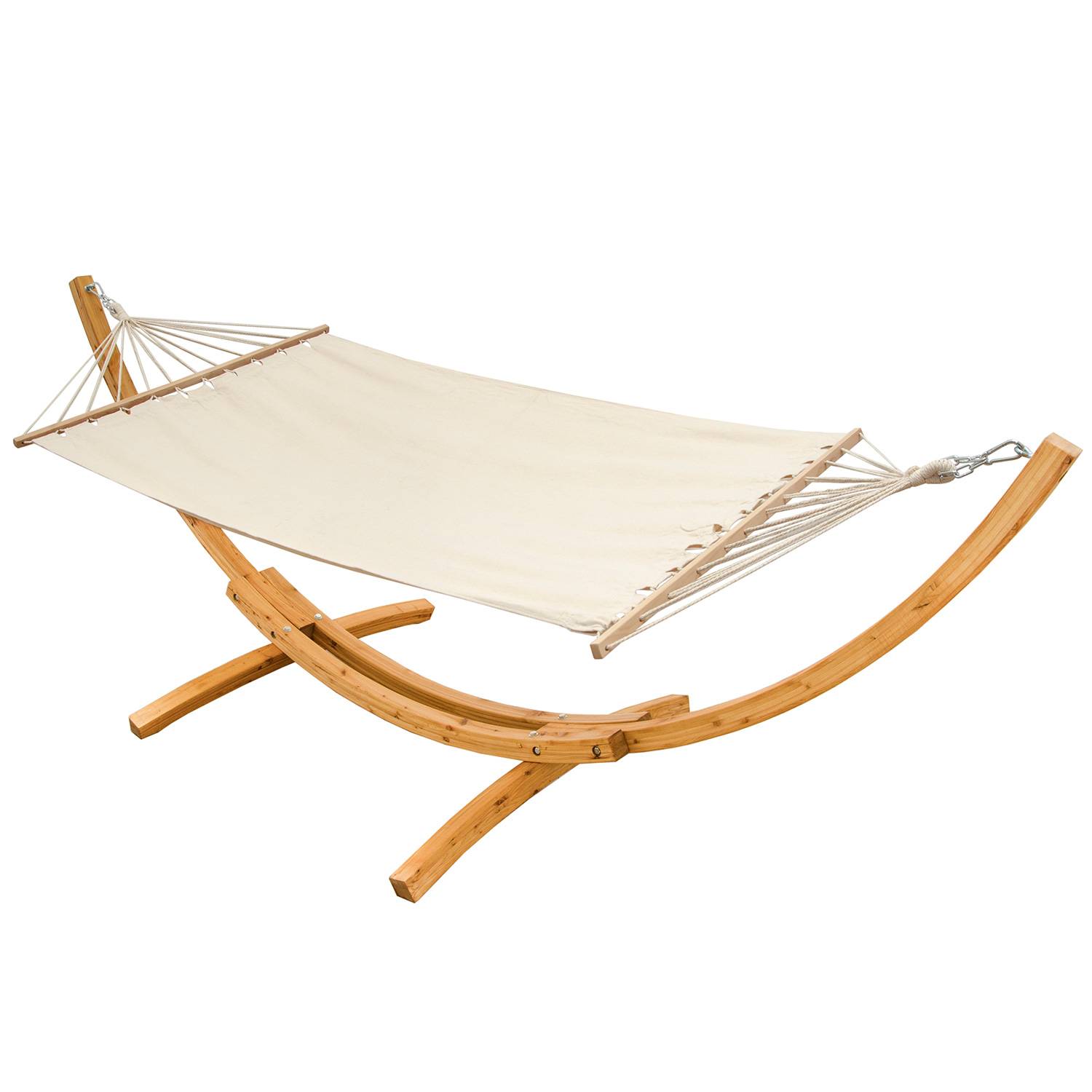 Hängematte mit Gestell 310x120cm - Holz Hängemattengestell
