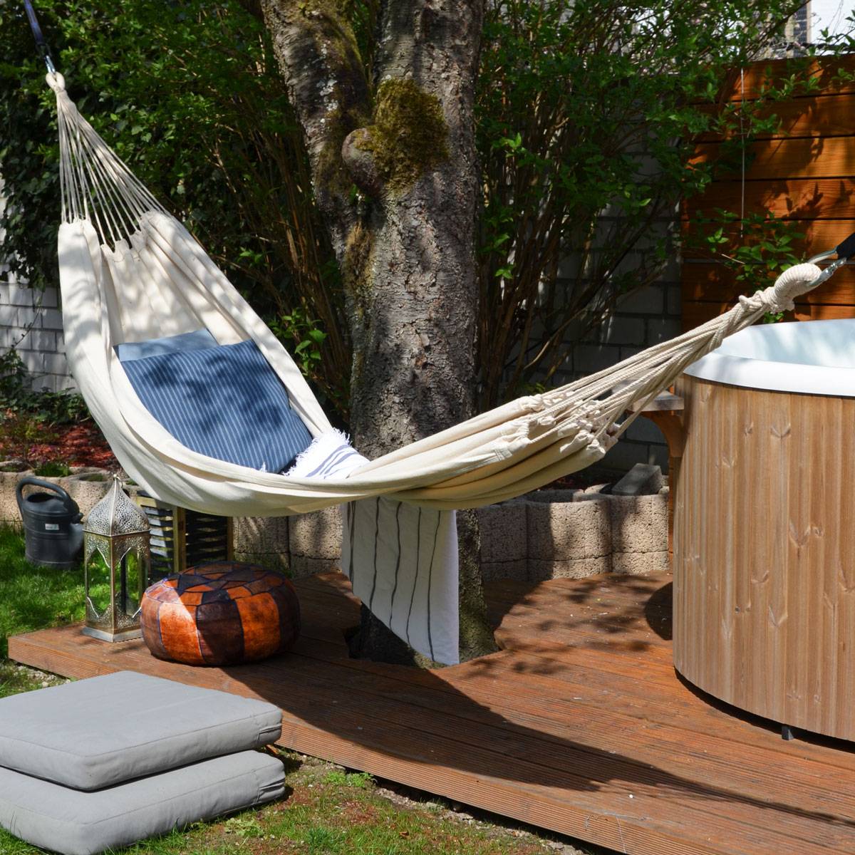 XXL Hängematte für 2 Personen bis 150kg 400x160cm Beige