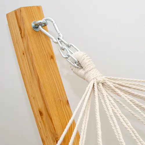 Hängematte mit Gestell 310 x 120 cm Braun Hartholz Holz Hängemattengestell geölt Hängematte mit Gestell 310 x 120 cm Braun Hartholz Holz Hängemattengestell geölt