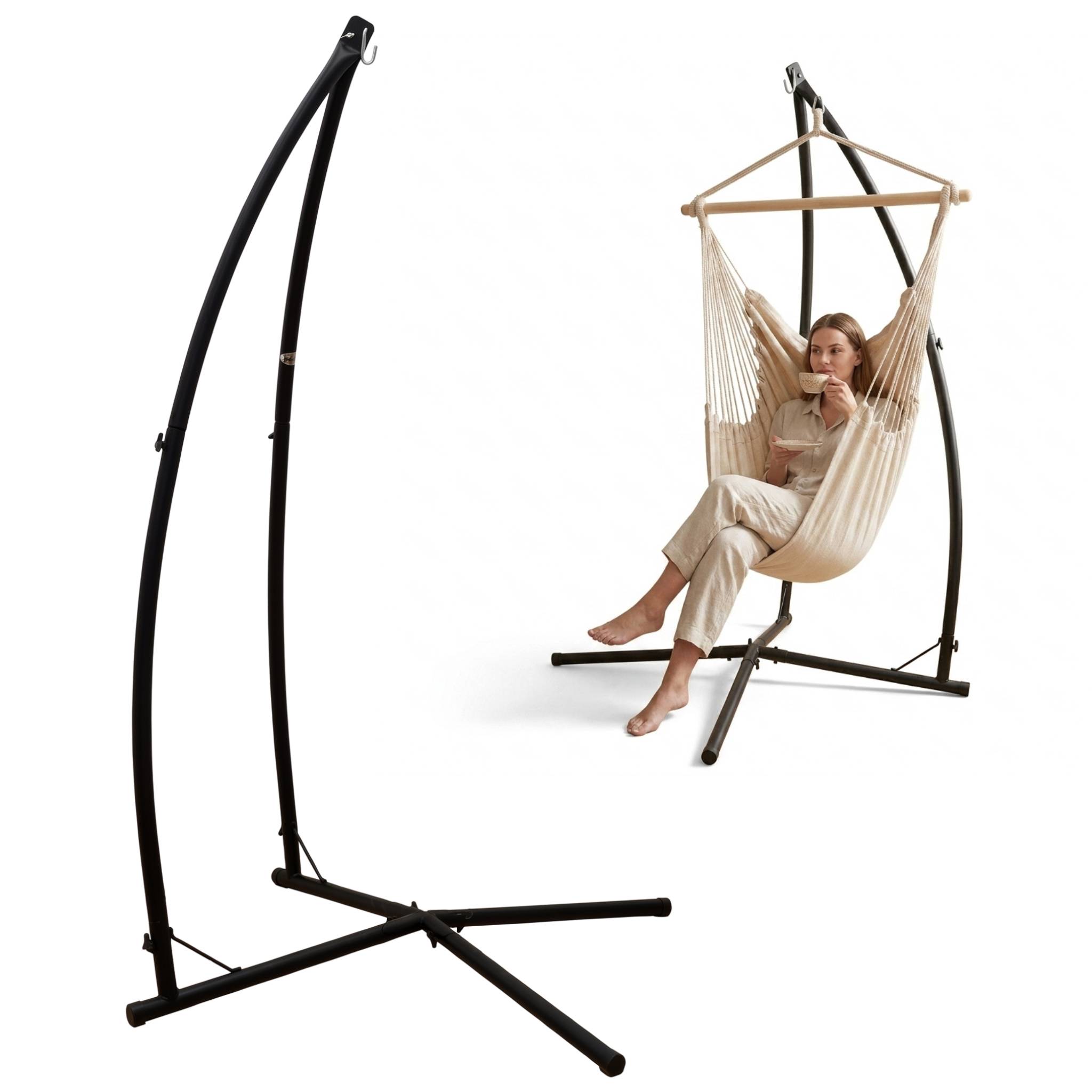 Hängesessel Gestell Outdoor bis 120kg - 215cm Stahlrohr Ständer für Hängestuhl