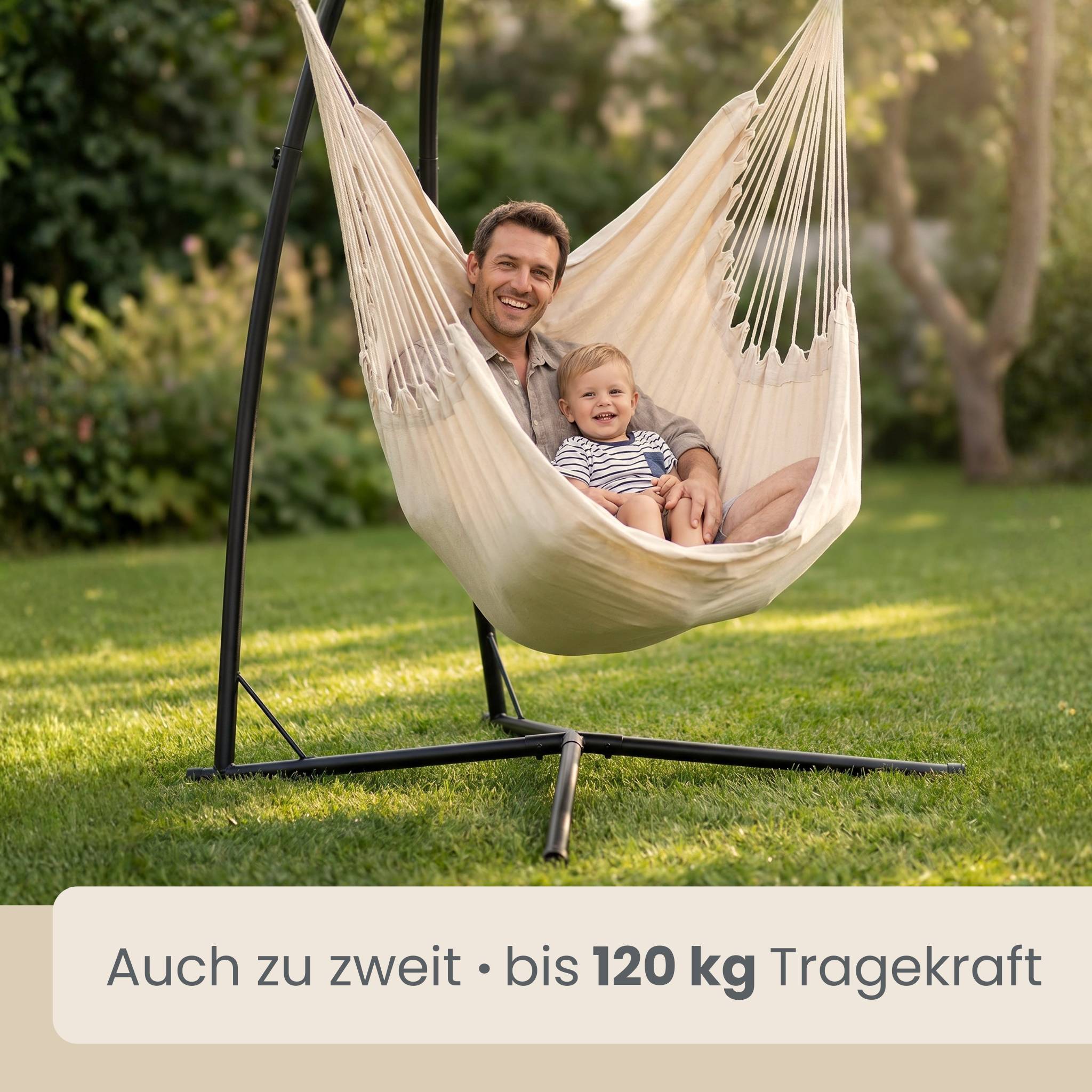 Hängesessel Gestell Outdoor bis 120kg - 215cm Stahlrohr Ständer für Hängestuhl