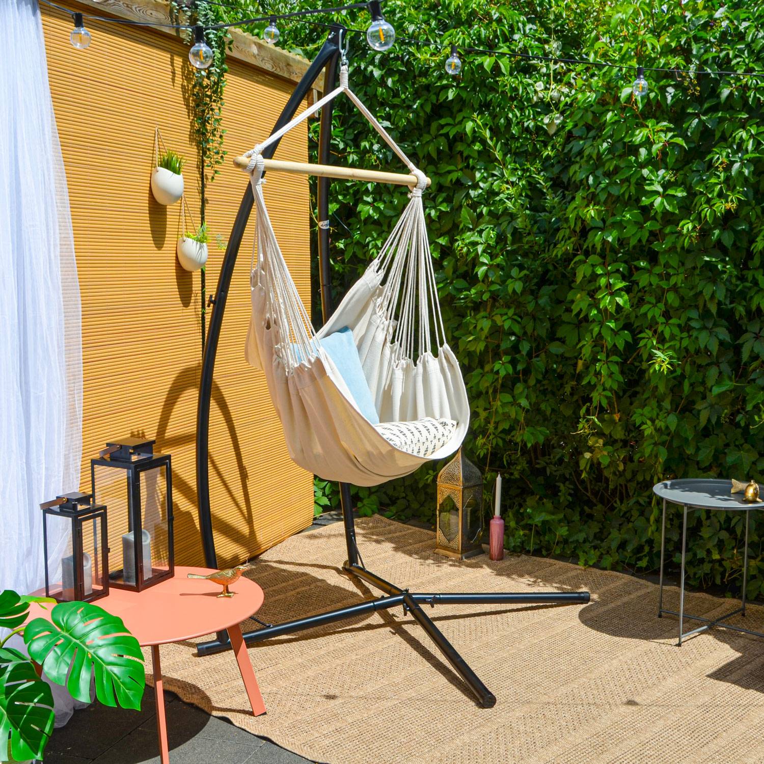 Hängesessel Gestell Outdoor bis 120kg - 215cm Stahlrohr Ständer für Hängestuhl