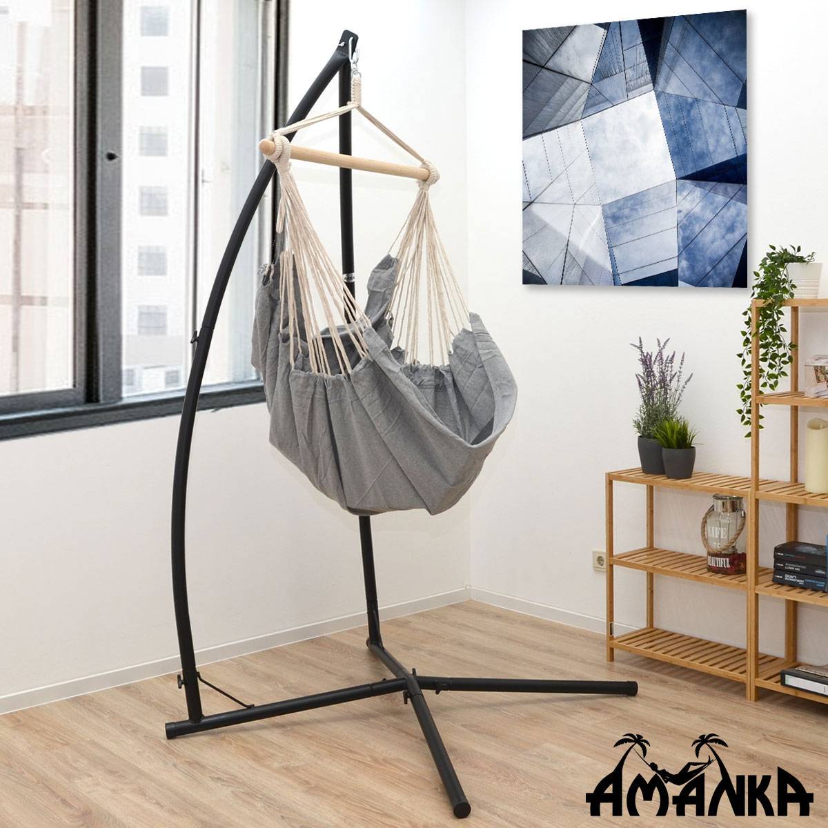 Hängesessel Gestell Outdoor bis 120kg - 215cm Stahlrohr Ständer für Hängestuhl