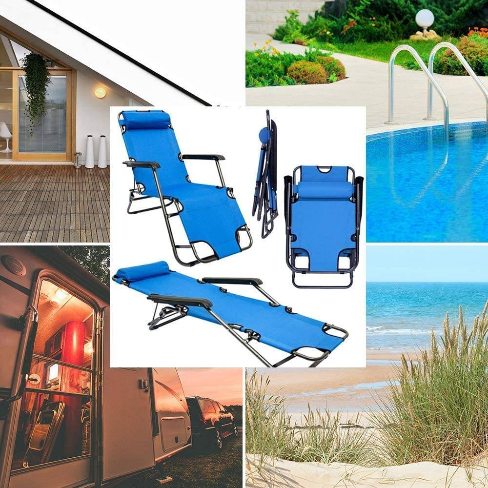 153x60 Garten Liegestuhl Klappbar - Outdoor Relaxliege Gartenstuhl Campingliege