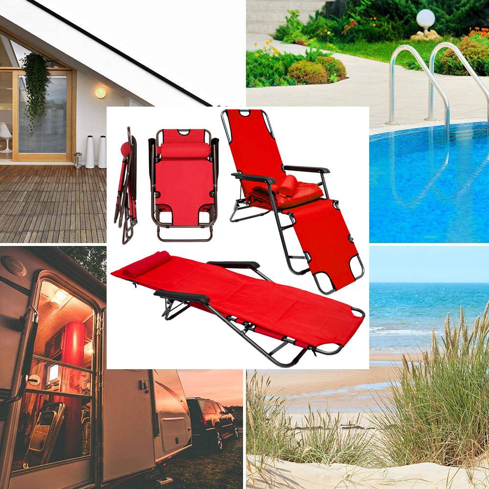 178x60 Garten Liegestuhl Klappbar - Outdoor Relaxliege Gartenstuhl Campingliege