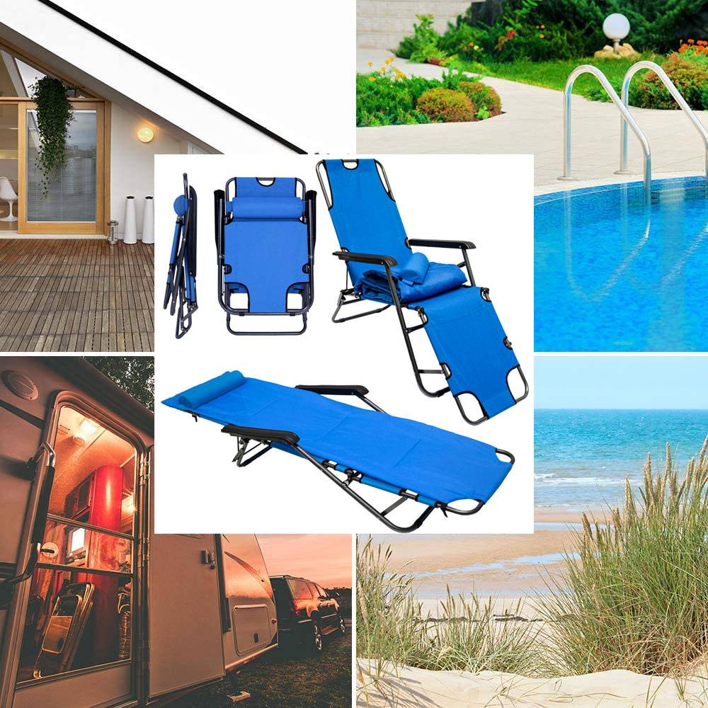 178x60 Garten Liegestuhl Klappbar - Outdoor Relaxliege Gartenstuhl Campingliege