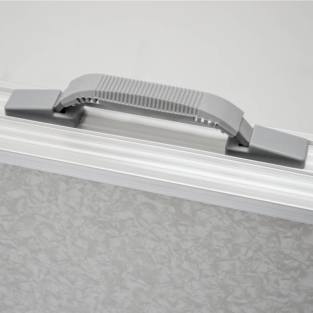 Klappbarer stabiler Campingtisch 120x60x70cm höhenverstellbar tragbar Kofferformat Aluminium Hellgrau