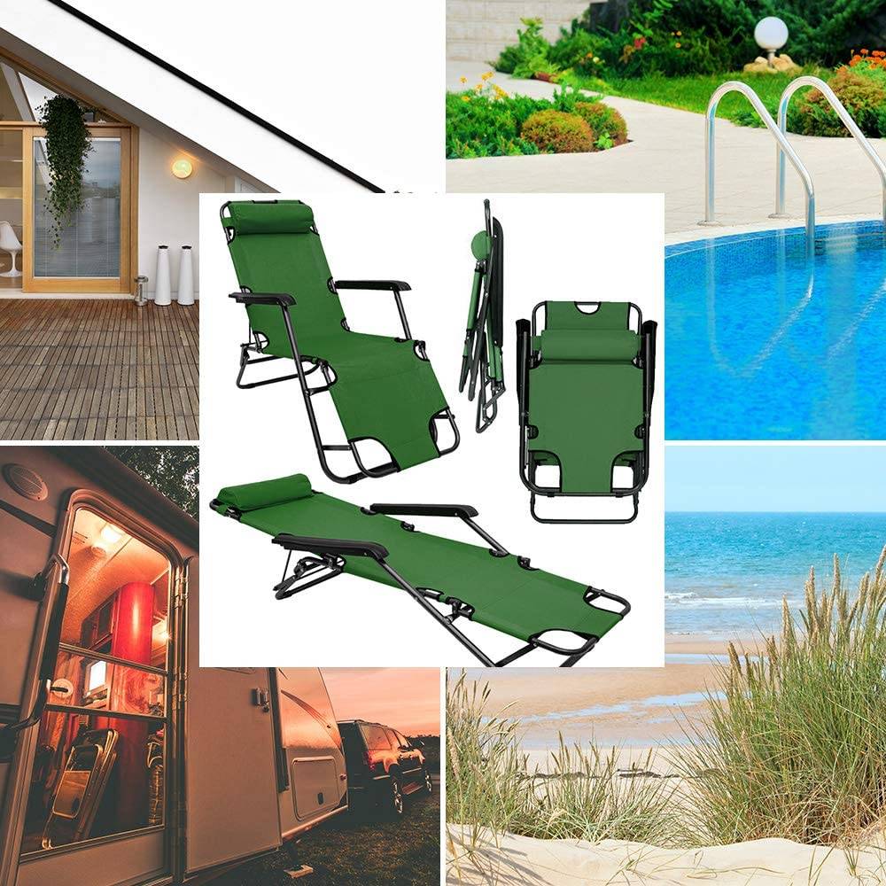 153x60 Garten Liegestuhl Klappbar - Outdoor Relaxliege Gartenstuhl Campingliege