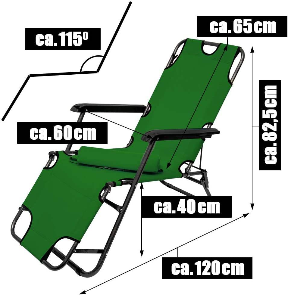153x60 Garten Liegestuhl Klappbar - Outdoor Relaxliege Gartenstuhl Campingliege