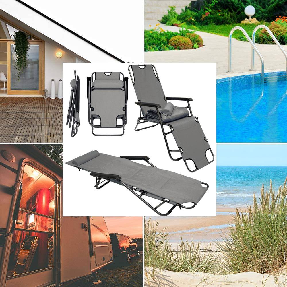 178x60 Garten Liegestuhl Klappbar - Outdoor Relaxliege Gartenstuhl Campingliege