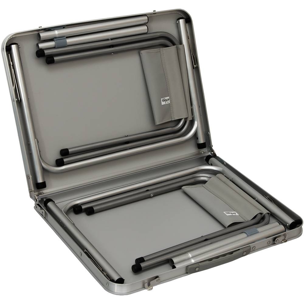 Campingtisch ca.90x60cm + 2 Aluminiuim Hocker Klapptisch Koffertisch Falttisch