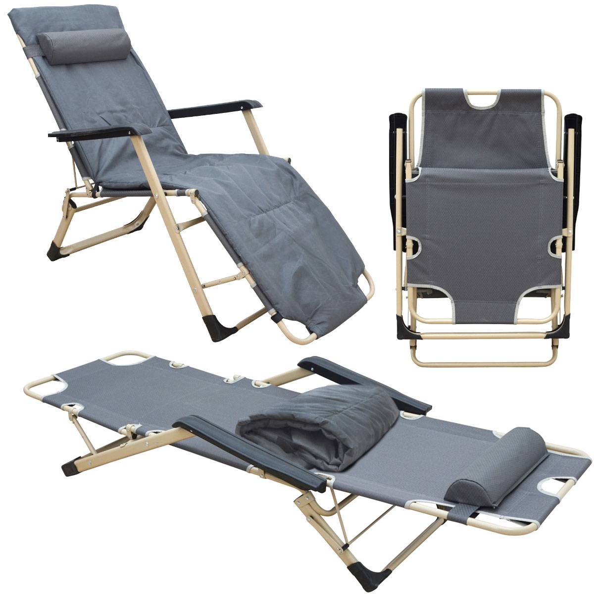 178x65 Garten Liegestuhl Klappbar - Outdoor Relaxliege Gartenstuhl Campingliege