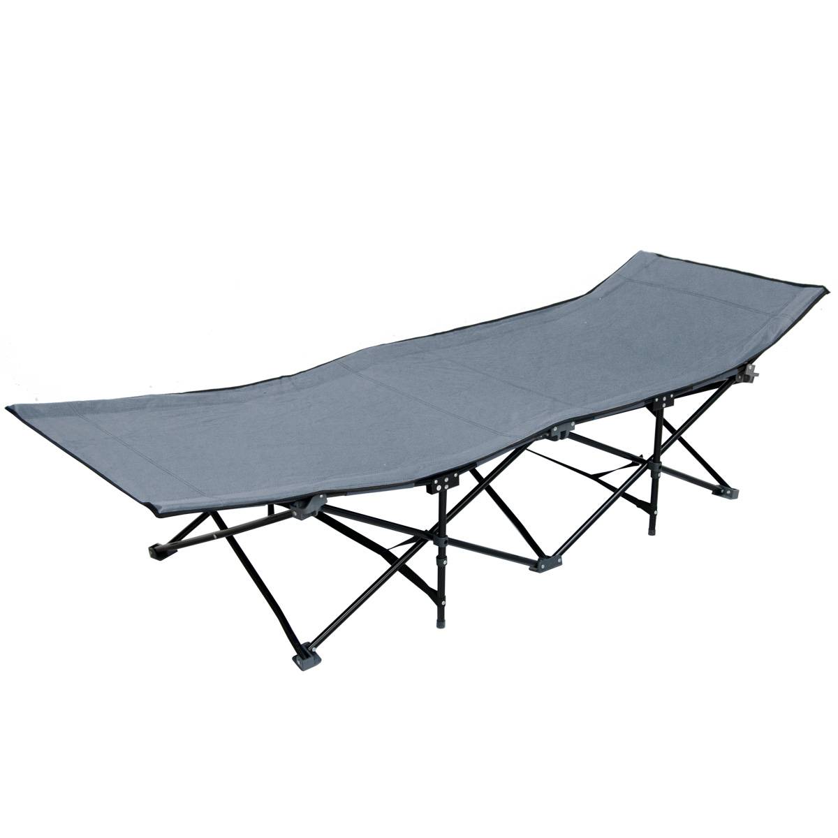 AMANKA Faltlbett Faltliege Feldbett Grau | Camping-Metall-Klappiege ca. 190x70cm | 10-Bein Liege Klappbett | Stahlgestell