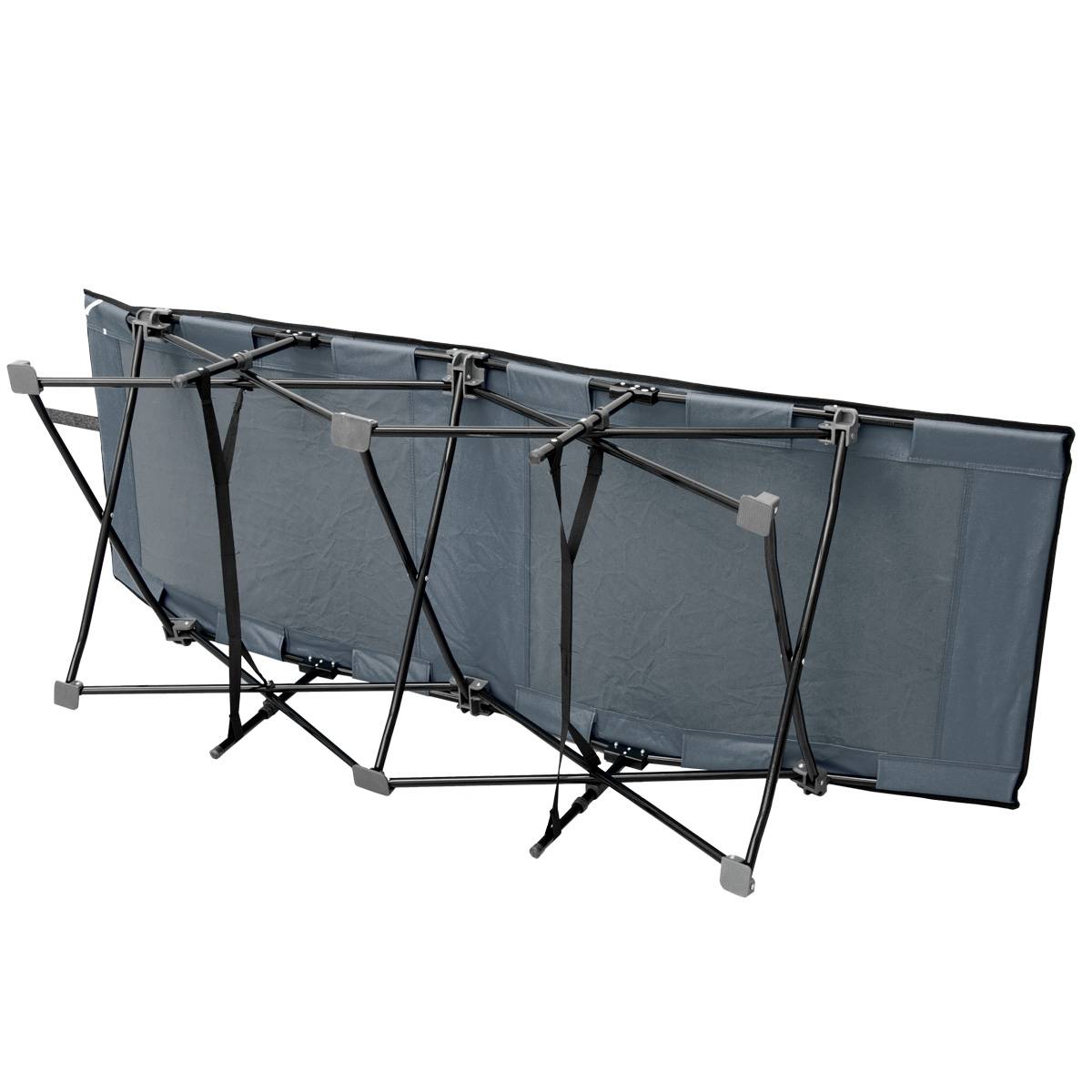 AMANKA Faltlbett Faltliege Feldbett Grau | Camping-Metall-Klappiege ca. 190x70cm | 10-Bein Liege Klappbett | Stahlgestell