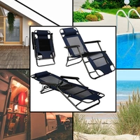 Liegestuhl 153x60cm Gartenliege Sonnenliege Campingliege inkl. Nackenstütze Blau Liegestuhl 153x60cm Gartenliege Sonnenliege Campingliege inkl. Nackenstütze Blau