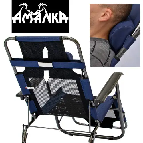 Liegestuhl 153x60cm Gartenliege Sonnenliege Campingliege inkl. Nackenstütze Blau Liegestuhl 153x60cm Gartenliege Sonnenliege Campingliege inkl. Nackenstütze Blau