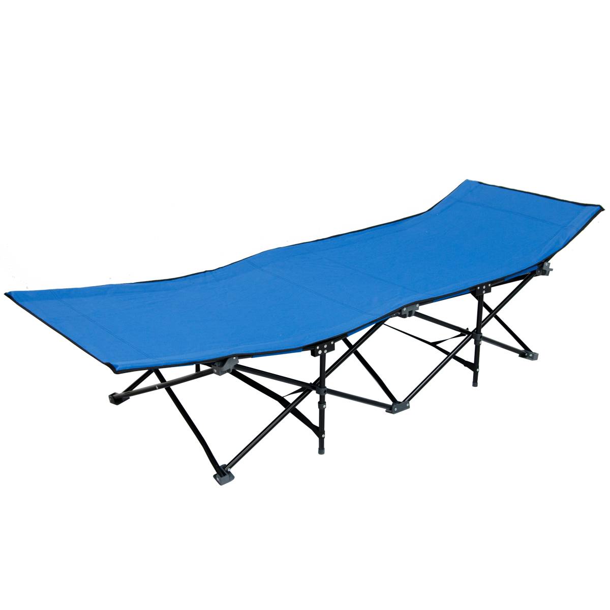AMANKA Faltlbett Faltliege Feldbett Blau Camping-Metall-Klappiege ca. 190x70cm