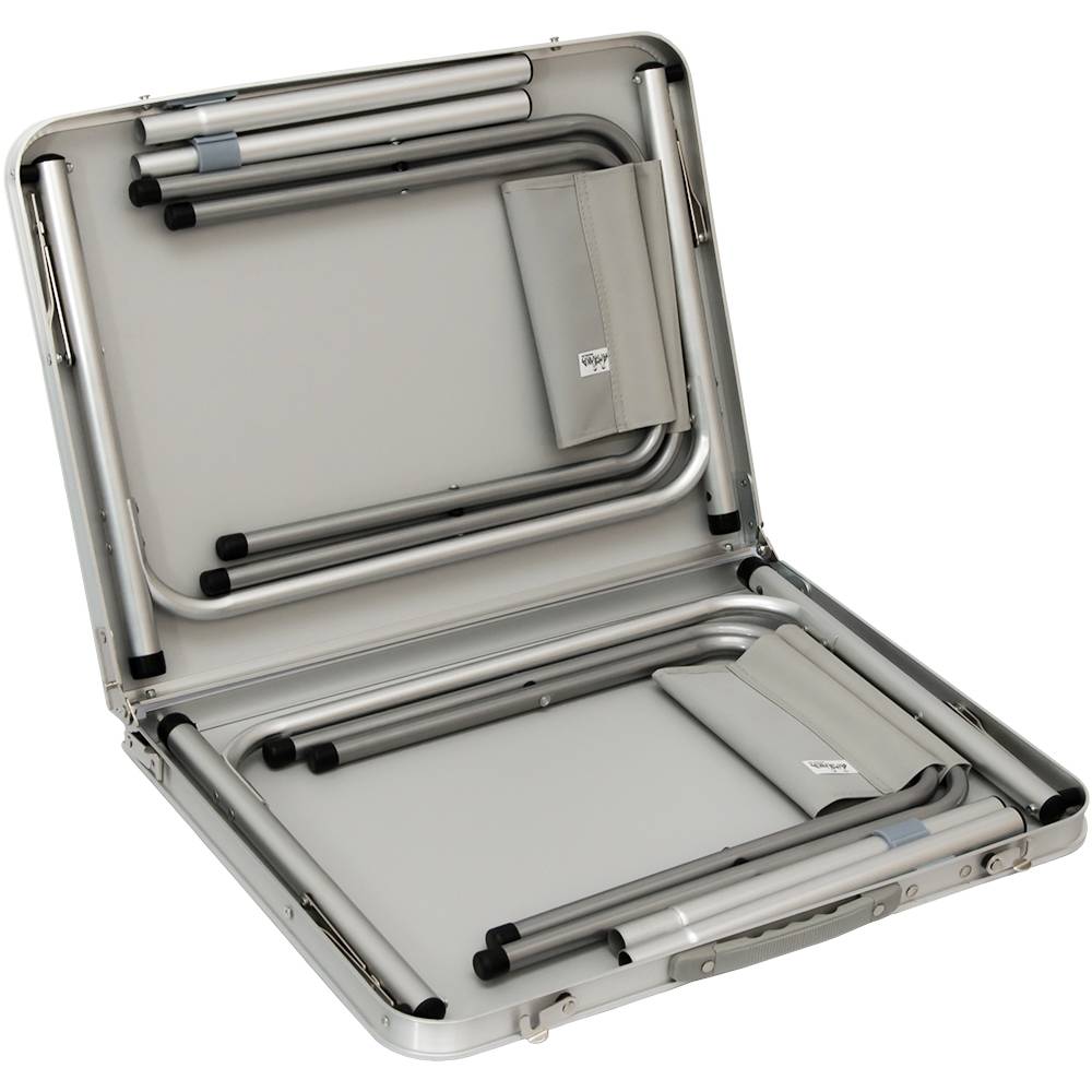 Alu Campingtisch ca. 90x60x70cm höhenverstellbar Reisetisch inkl. 2 Falt-Hocker