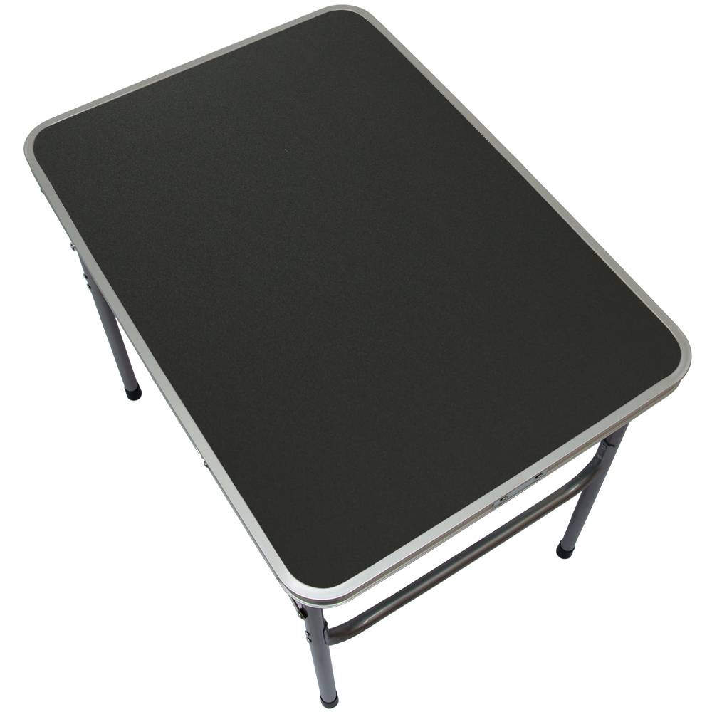 Campingtisch Aluminium Klapptisch 60x80x67cm Stahlrahmen MDF-Tischplatte Dunkelgrau praktisches Kofferformat