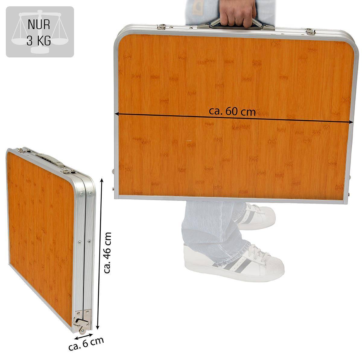 Klappbarer höhenverstellbarer Campingtisch 90x60x70 cm Leichtgewicht Klapptisch