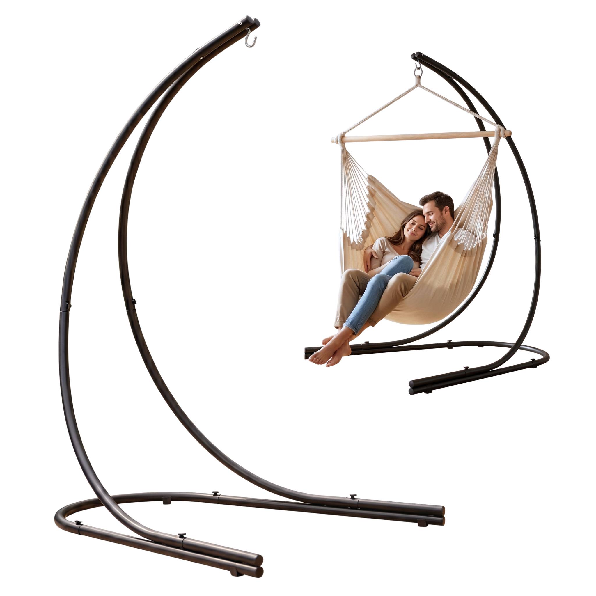 Bis 150kg: XL Hängesessel Gestell Outdoor - 210cm Ständer für Hängestuhl Garten