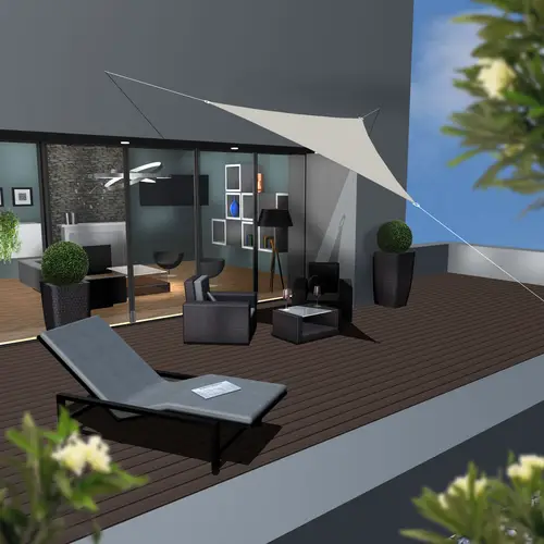 UPF50+ UV Sonnensegel 3x3x3 Polyester Dreieck Wasserabweisend Garten Segel Beige UPF50+ UV Sonnensegel 3x3x3 Polyester Dreieck Wasserabweisend Garten Segel Beige