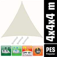 UPF50+ UV Sonnensegel 4x4x4 Polyester Dreieck Wasserabweisend Garten Segel Beige UPF50+ UV Sonnensegel 4x4x4 Polyester Dreieck Wasserabweisend Garten Segel Beige