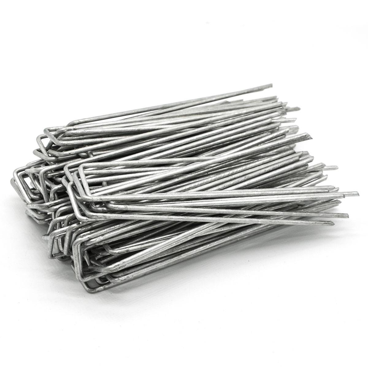 100 Stück Ø3mm Erdanker verzinkt 150x30mm Befestigungsanker Unkraut-Vlies Stahl Erdnägel Bodenanker U-Form U-Form eckig