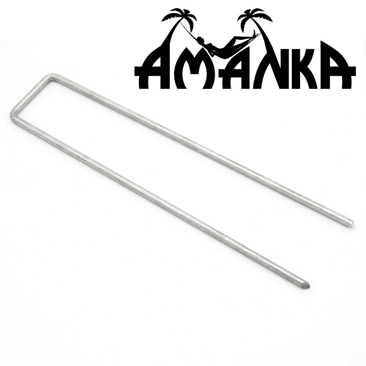 100 Stück Ø3mm Erdanker verzinkt 150x30mm Befestigungsanker Unkraut-Vlies Stahl Erdnägel Bodenanker U-Form U-Form eckig