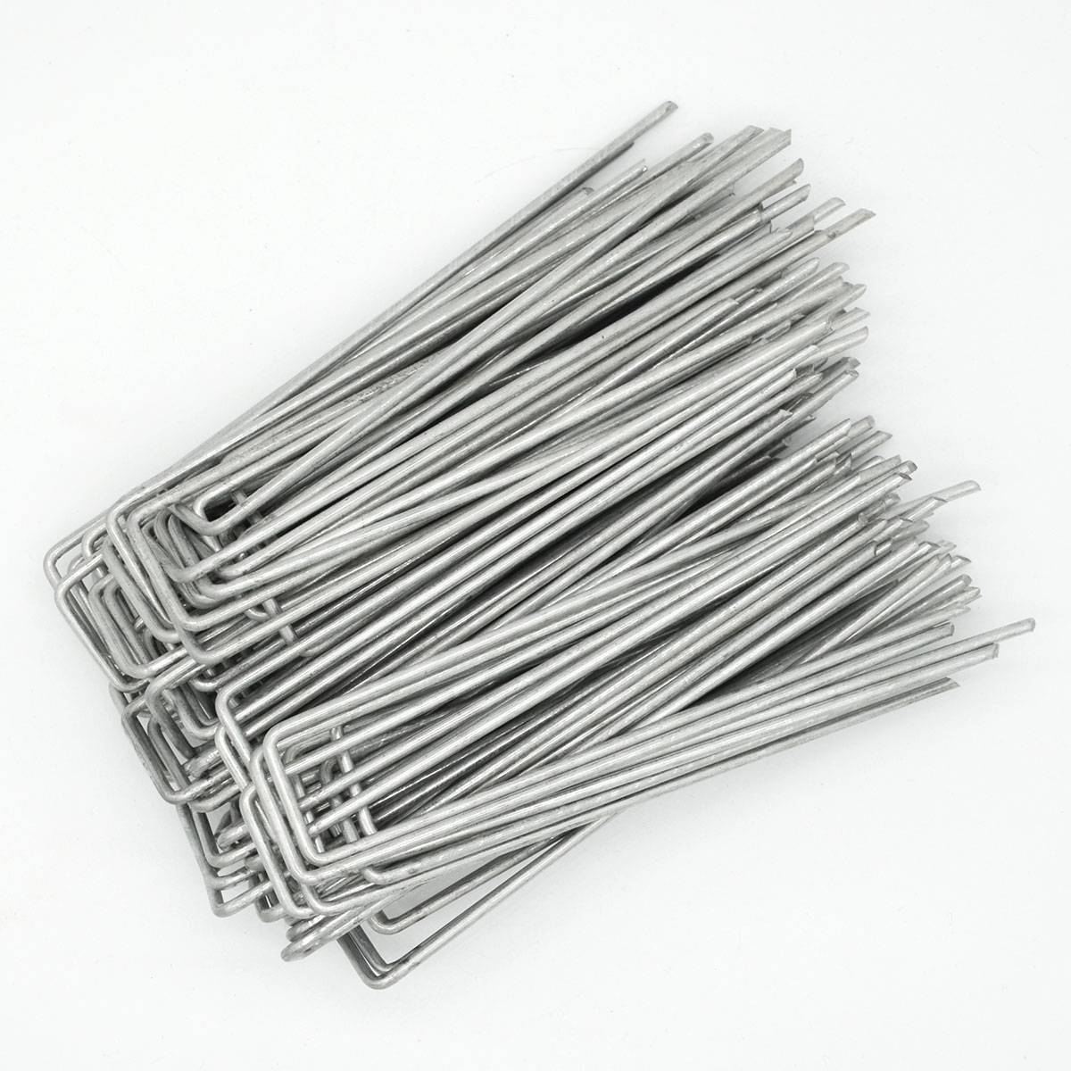 100 Stück Ø3mm Erdanker verzinkt 150x30mm Befestigungsanker Unkraut-Vlies Stahl Erdnägel Bodenanker U-Form U-Form eckig