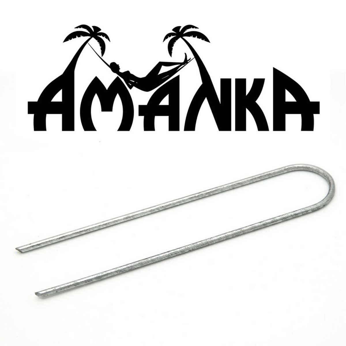 100 Stück Ø3,2mm Erdanker verzinkt 150x30mm Befestigungsanker Unkraut-Vlies Stahl Erdnägel Bodenanker U-Form rund