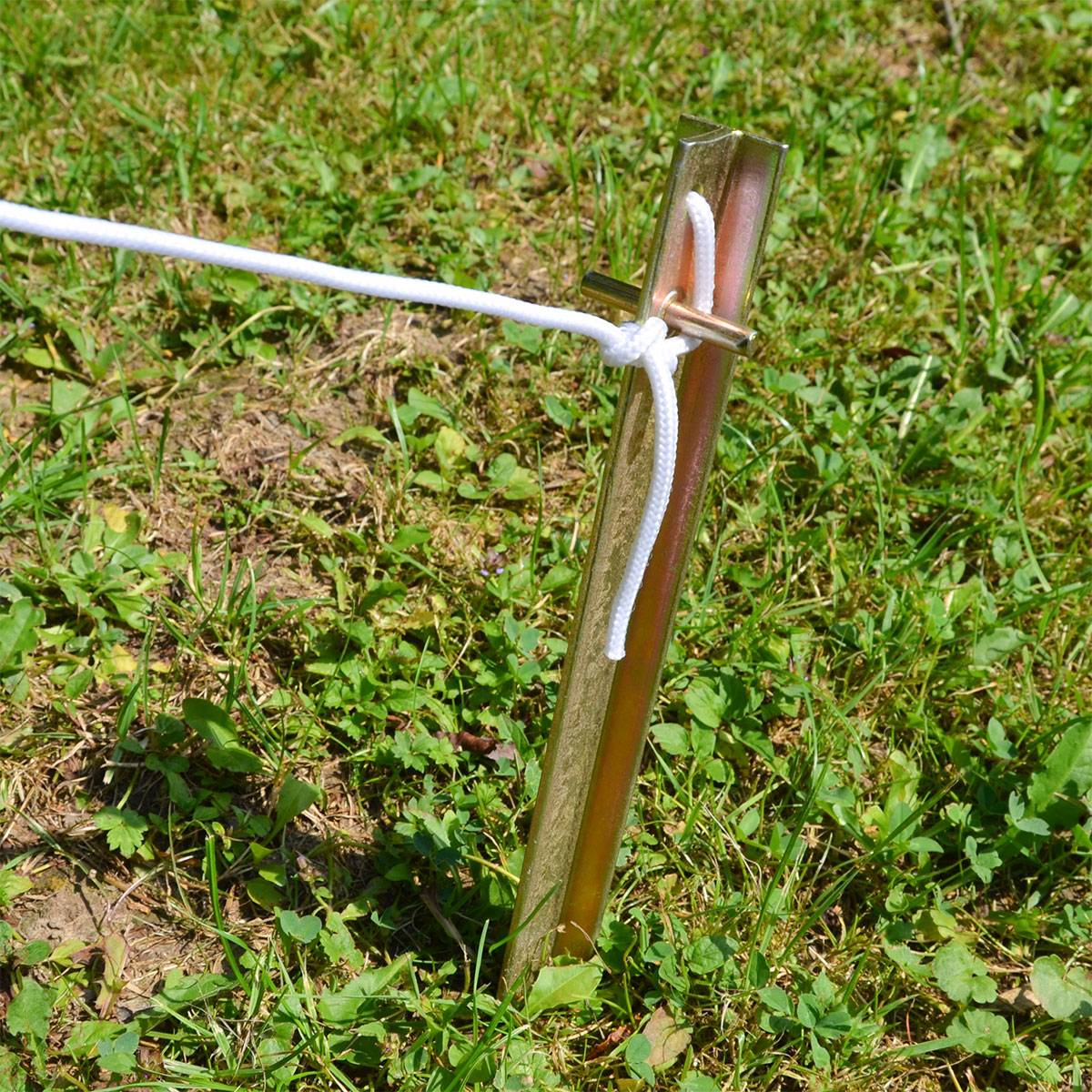 Massiv XL 4 Stahl Erdnägel T-Profil Loch 300x25mm Zelt-Heringe für harte Böden