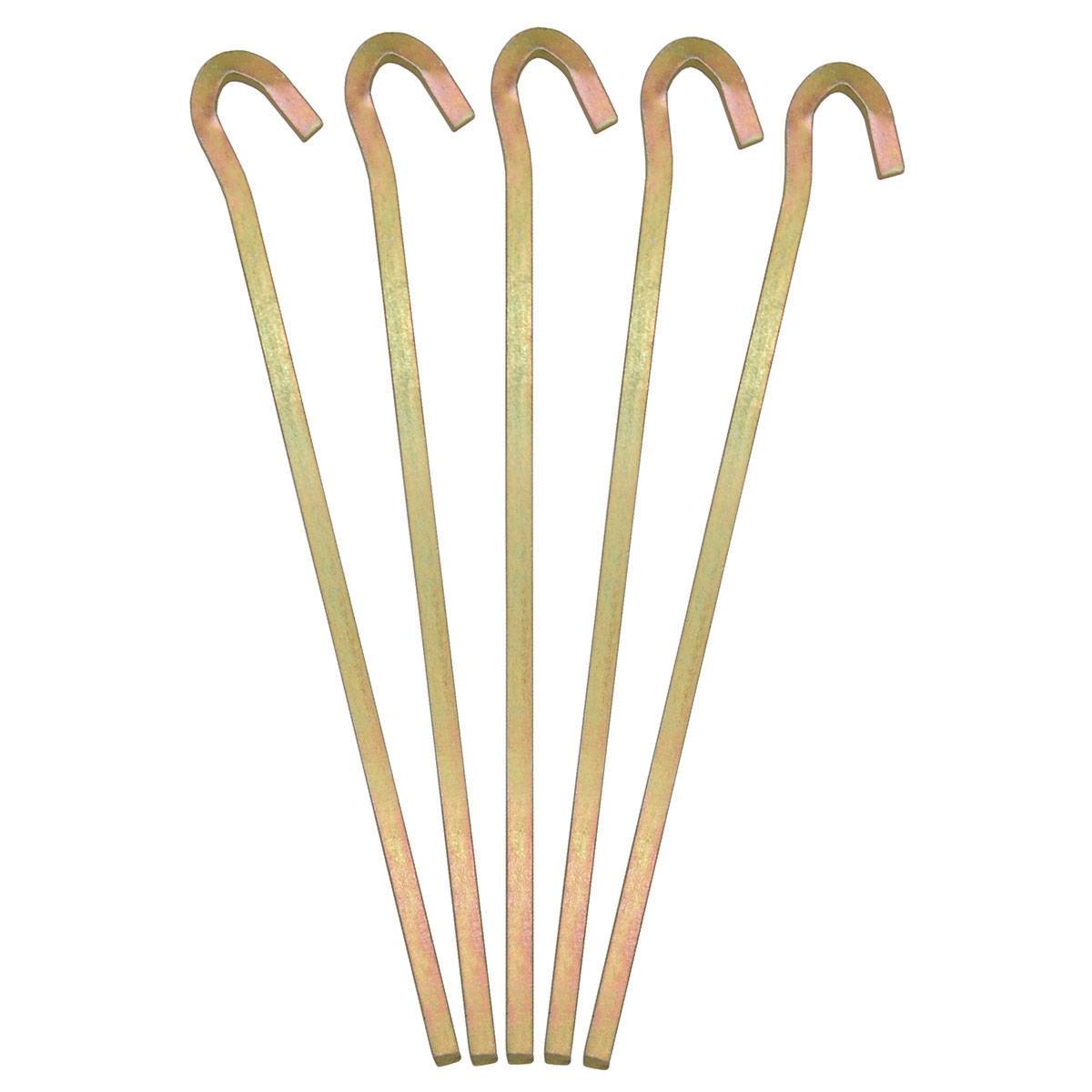 Stahl-Hart 5 Vierkant Zelt-Heringe Erdnägel 220x6mm Bodenanker Camping-Zeltnägel